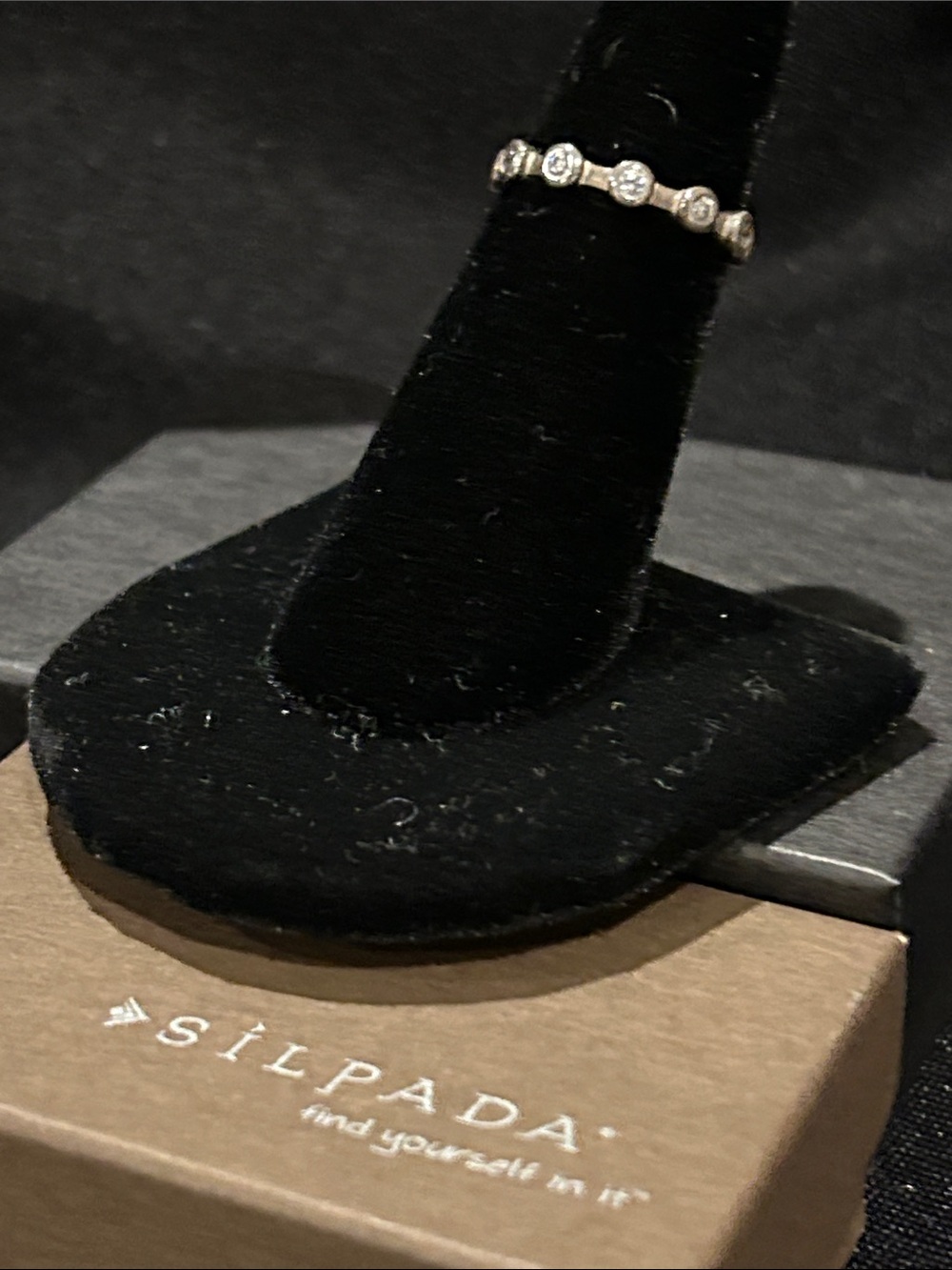 Silpada R2063 CZ Silver Bezel-Set Crystal Stackable Ring